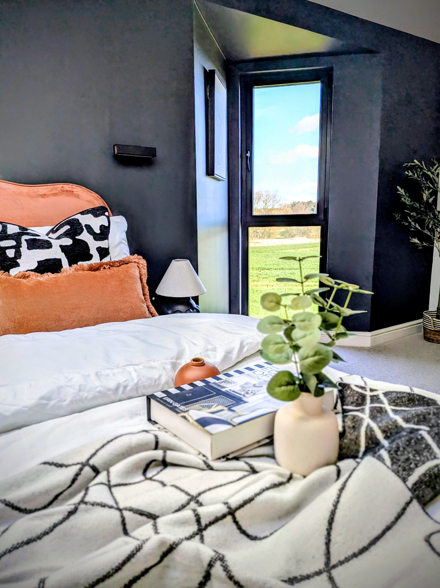 Bedroom with countryside view